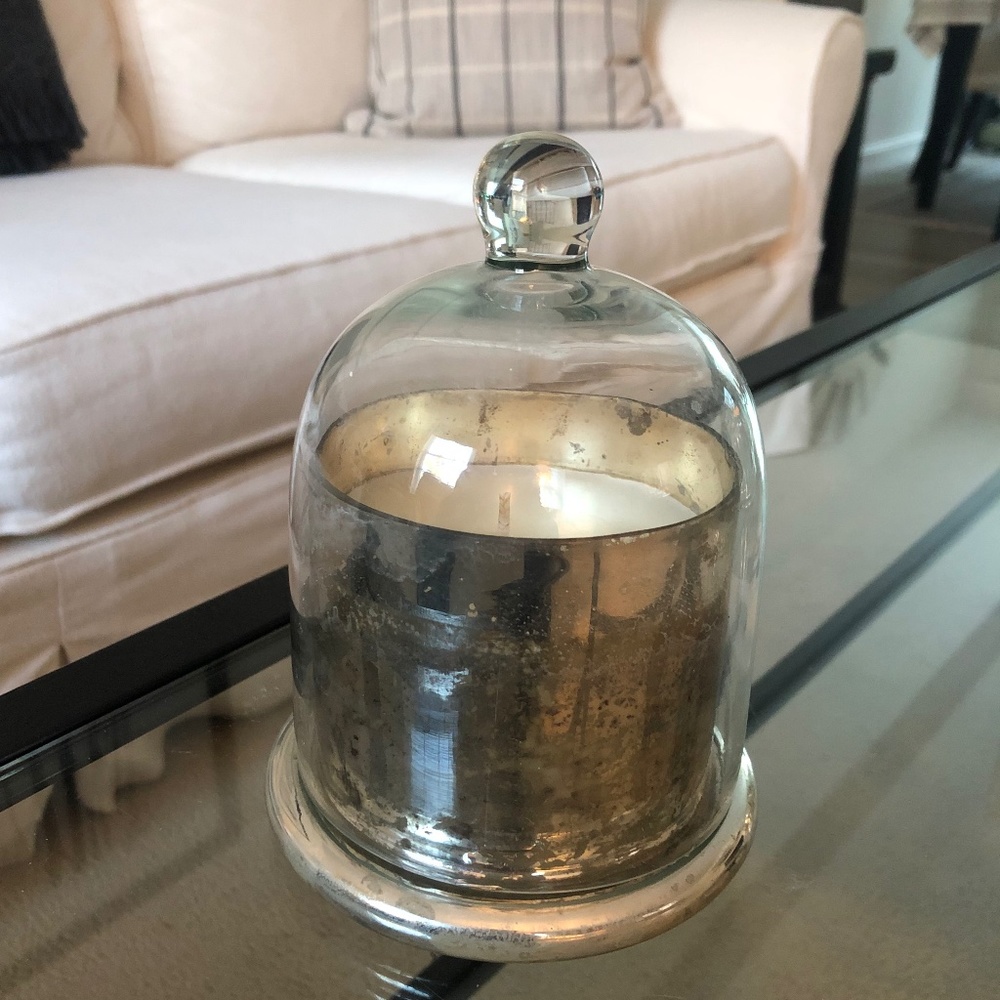 Pottery Barn Silver Mercury Glass Candle